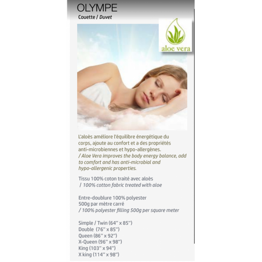 Couette Olympe – Confort Aloe Vera