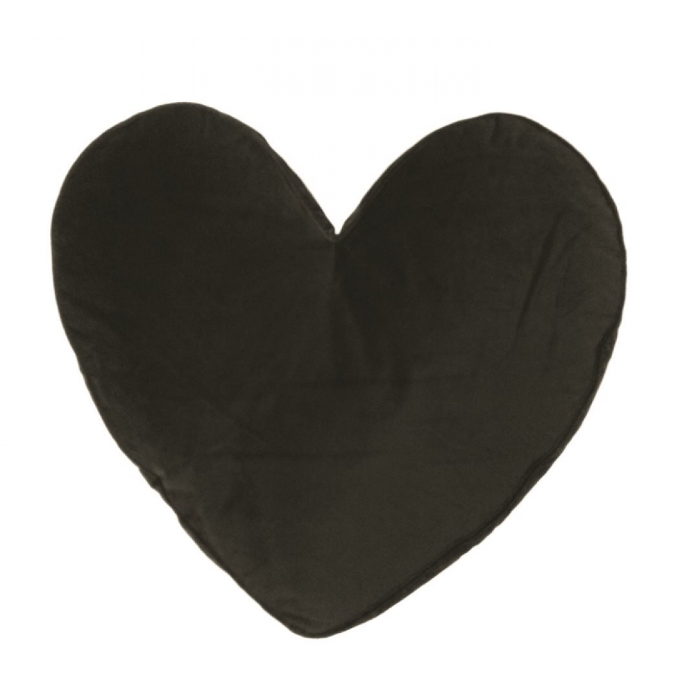 Ultra Soft Black Velvet Heart Cushion