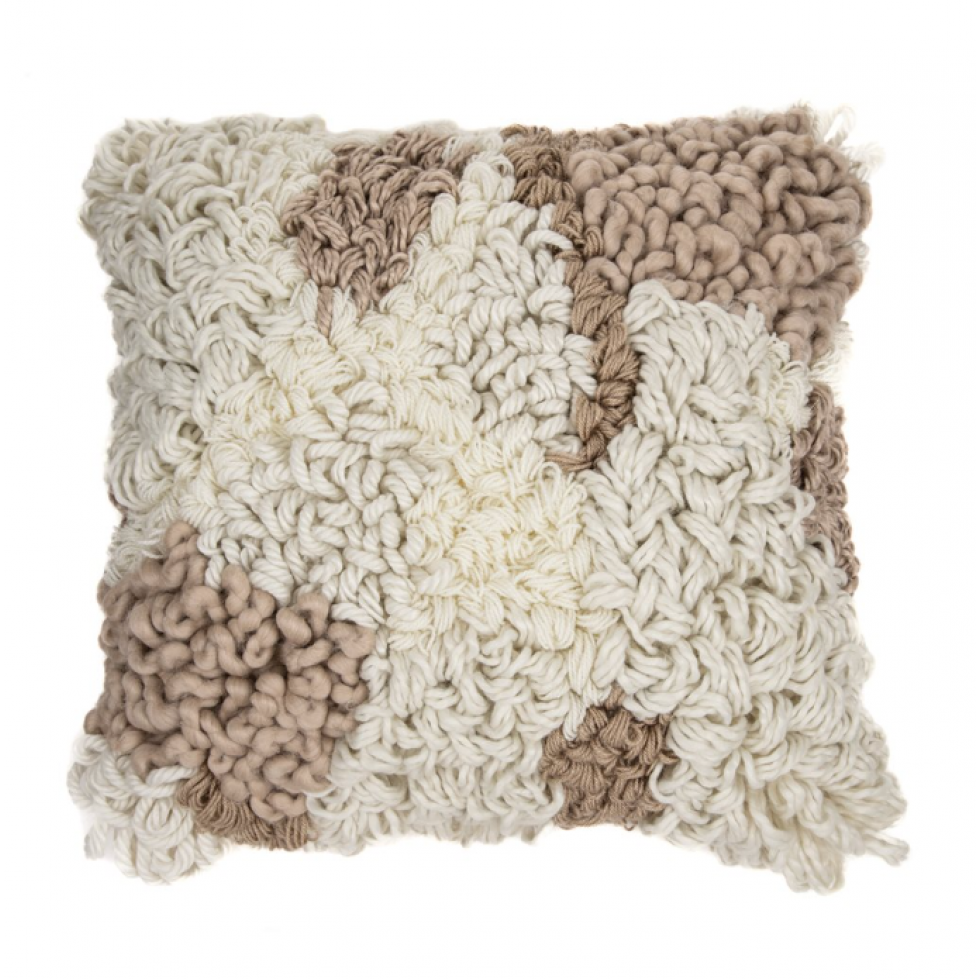 Brunelli Cream and Taupe Froufrou Cushion