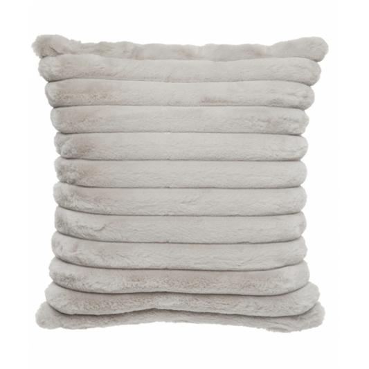 Raya Beige Faux Fur Cushion