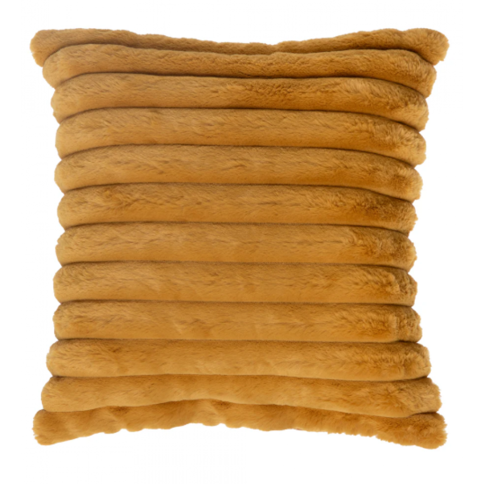 Raya Mustard Faux Fur Cushion