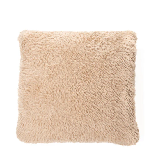 Coussin moka fausse fourrure Beverly