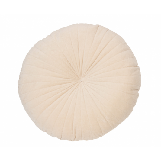 Coussin Rond en Velours Crème Velvet – Élégance Douce