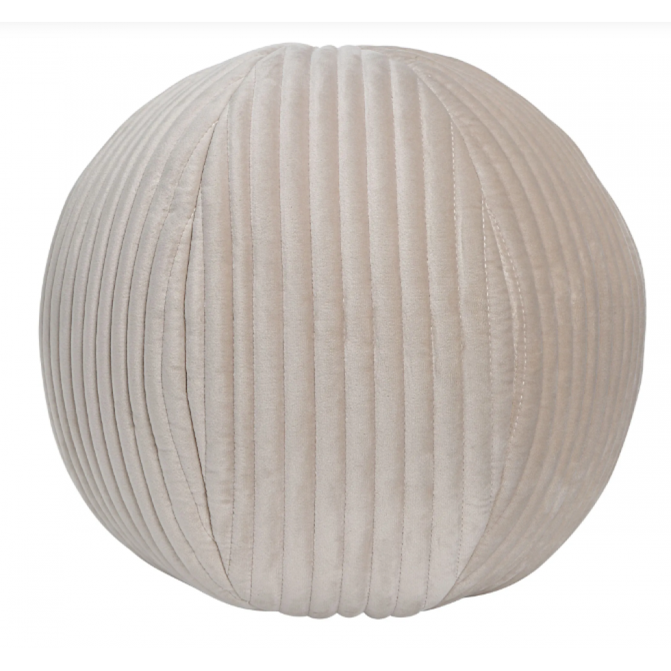 Dana Round Cushion in Beige Velvet – Chic and Modern