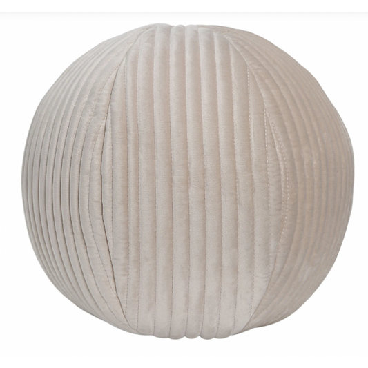 Coussin Rond Dana en Velours Beige – Chic et Moderne