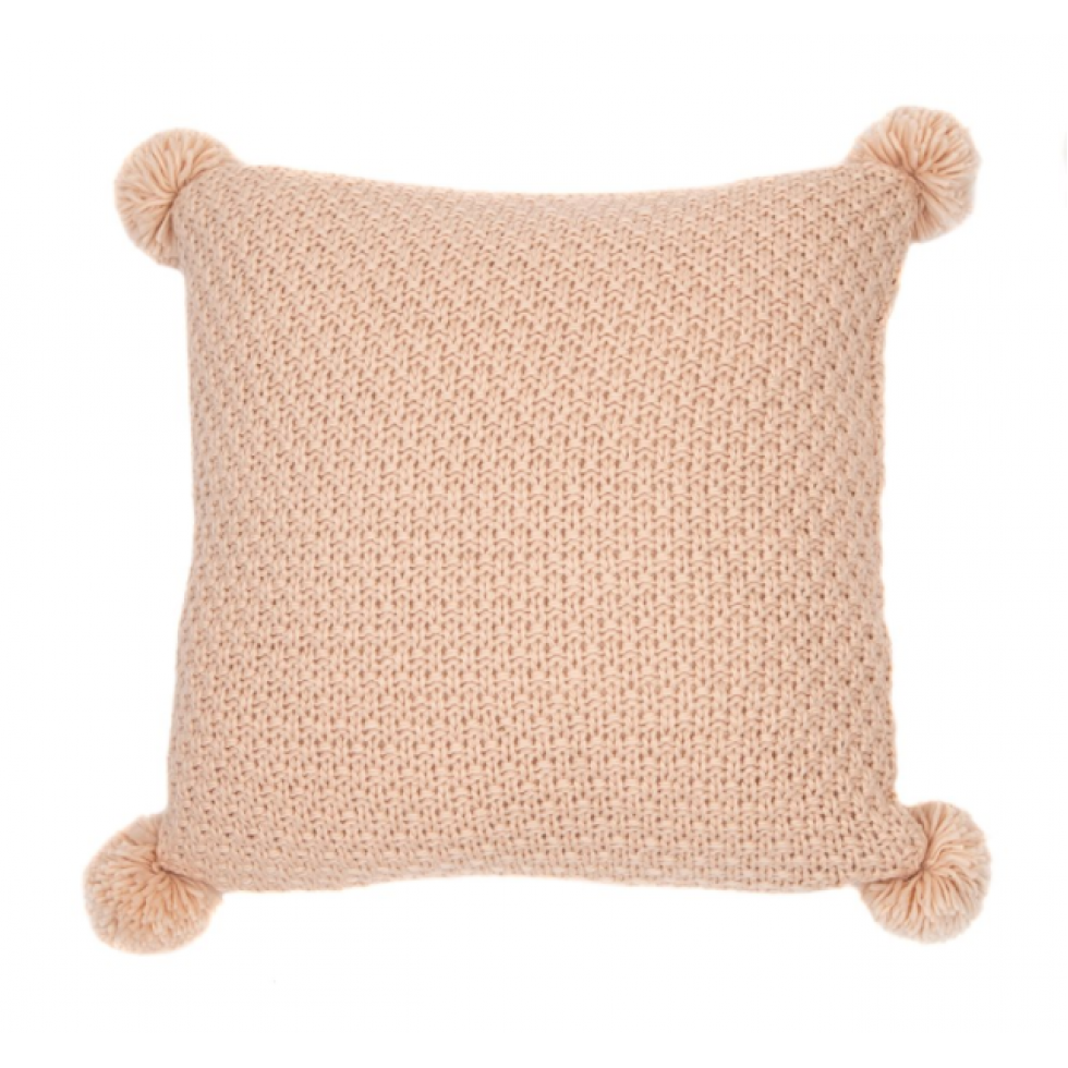 Cream Knitted Cushion – Softness Deco