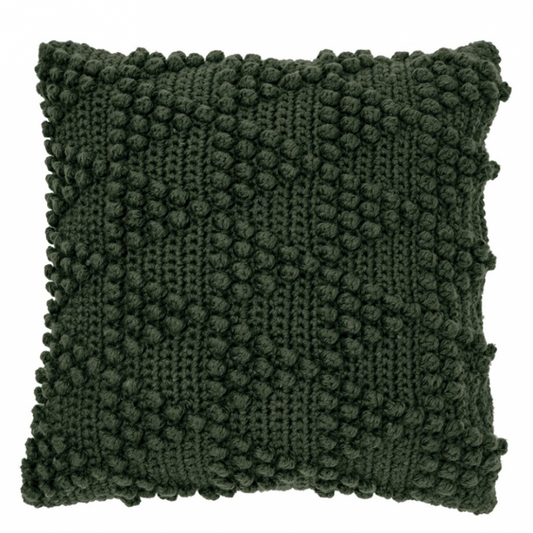 Coussin en Tricot Vert Forêt – Modèle Bubble