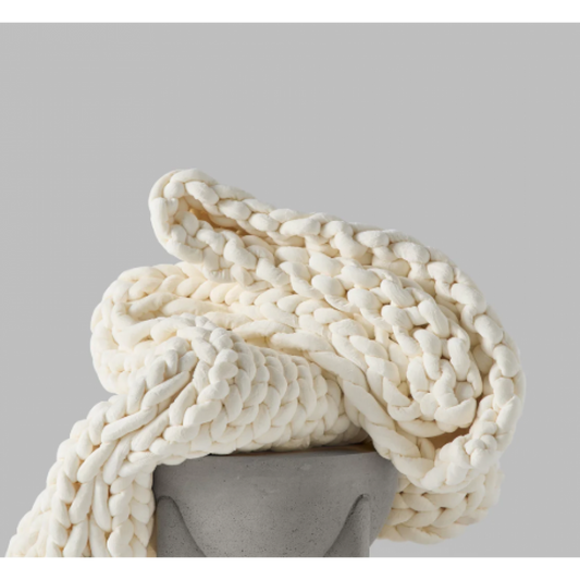 Cream Knit Weighted Blanket