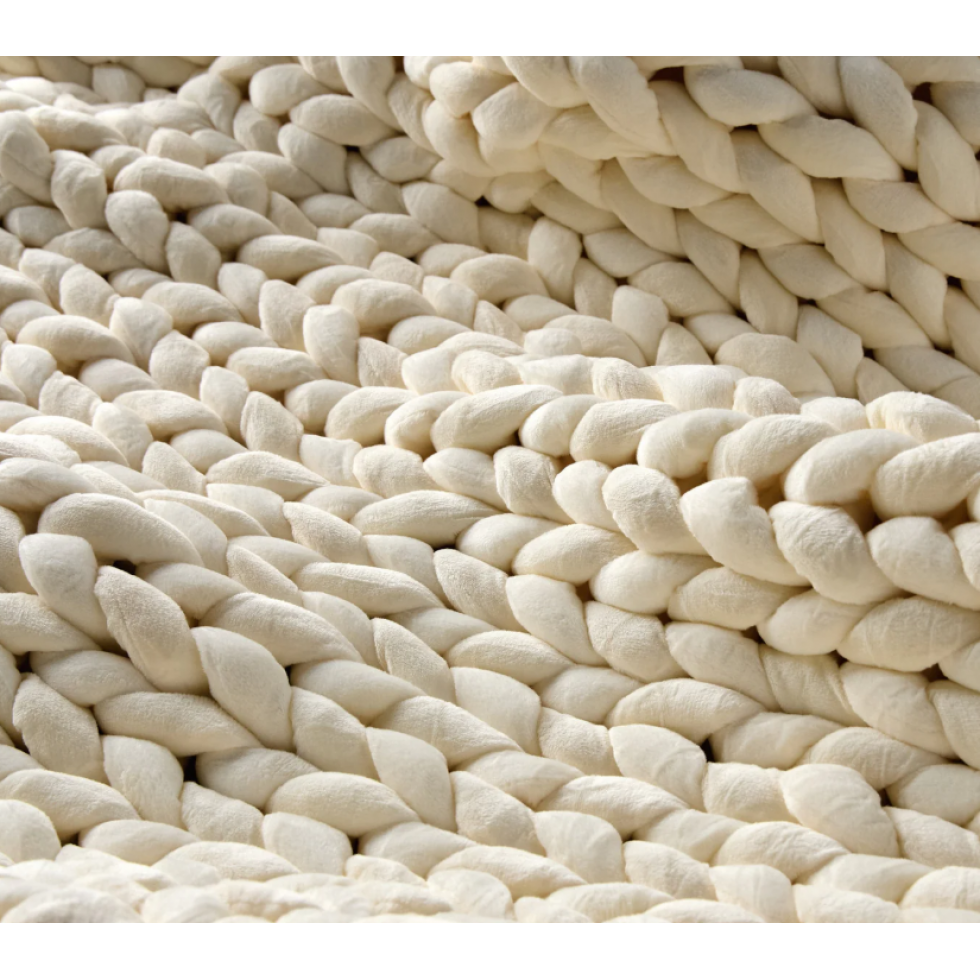 Cream Knit Weighted Blanket