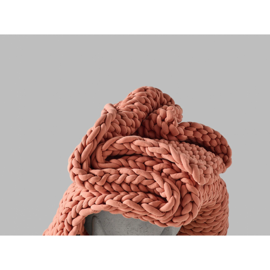 Couverture Lestée En Tricot Orange Brûlé