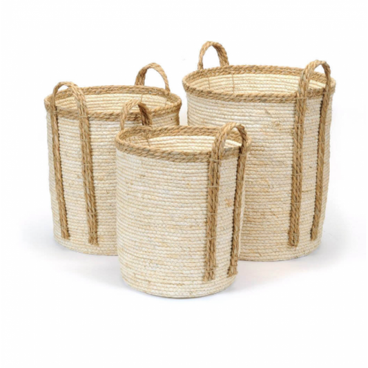 Ensemble de paniers en jute