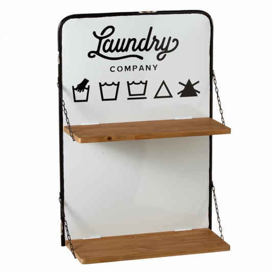Laundry Wall Shelf in Metal and Wood