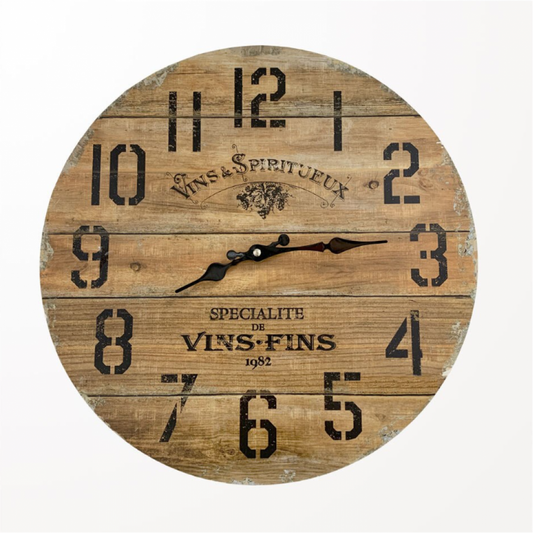 Horloge Murale Effet Bois Vins & Spiritueux 1982