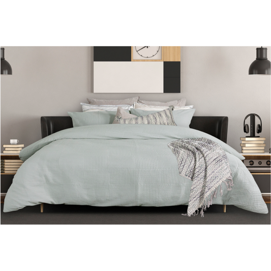 Gaven Sage Green Textured Duvet Cover