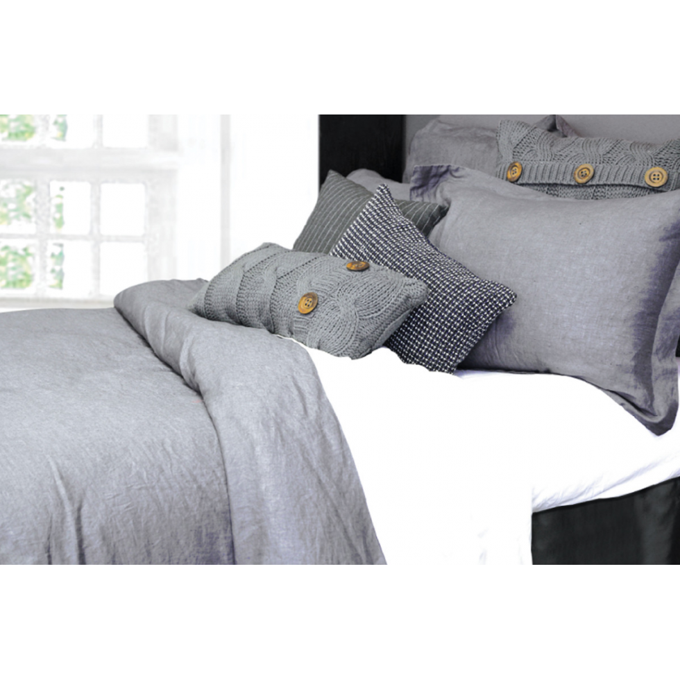 Morgan Elegant Grey Linen Duvet Cover