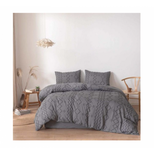 Alex Anthracite Grey Geometric Pattern Duvet Cover