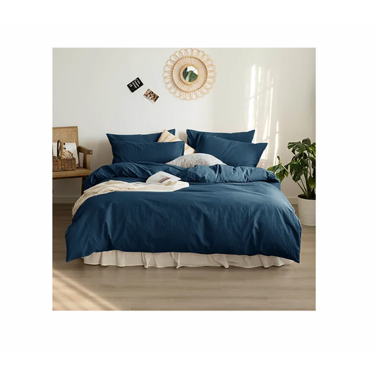 Dark Blue Nature Duvet Cover – Deep Elegance