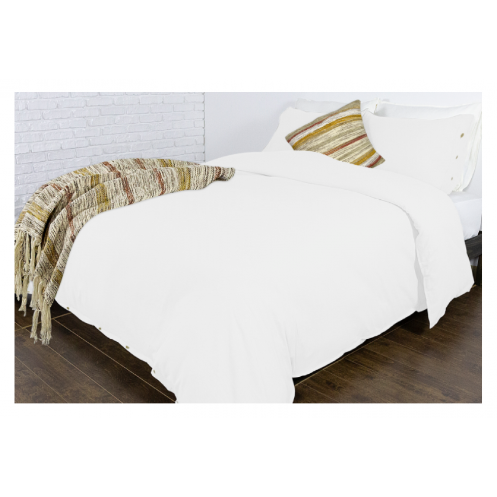 Coxen White Duvet Cover
