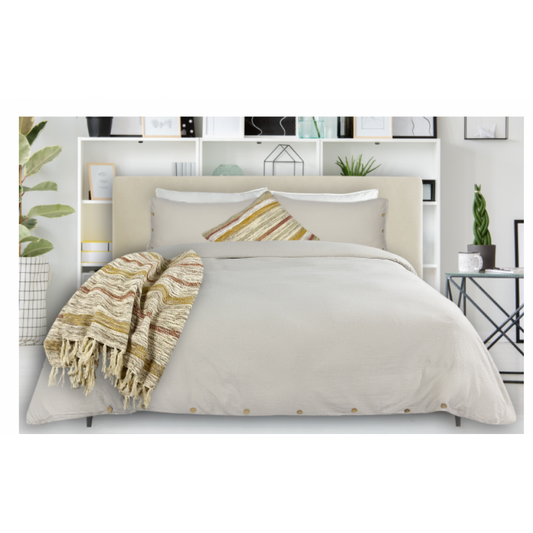 Coxen Taupe Duvet Cover – Casual Elegance