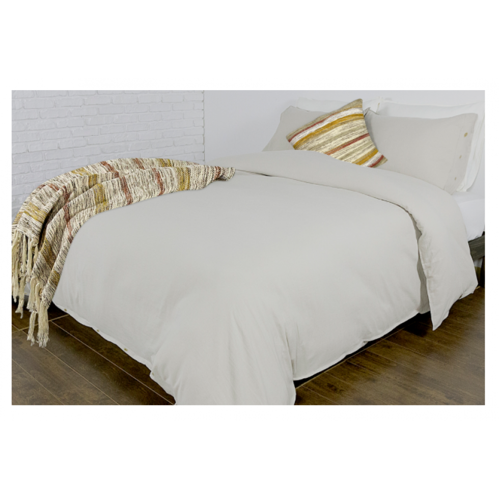 Coxen Taupe Duvet Cover – Casual Elegance