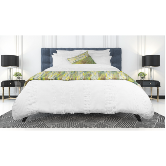 Farron White Textured Elegant Duvet Cover