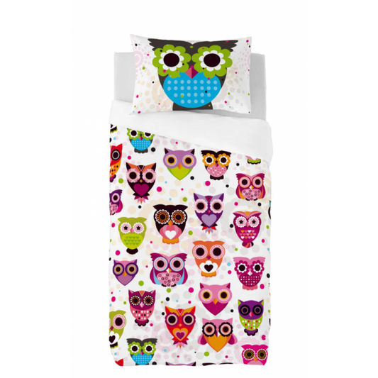 Colorful Children's Owl Duvet Cover