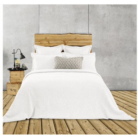 Rustic White Jersey Pique Duvet Cover