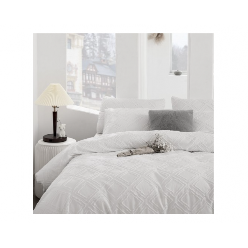 Kate White Textured Duvet Cover