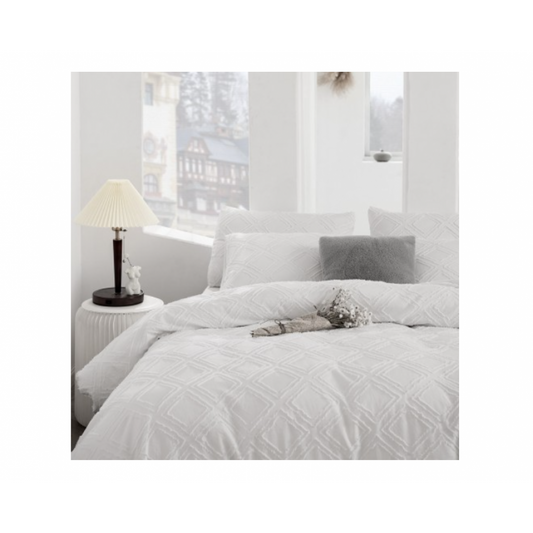 Kate White Textured Duvet Cover