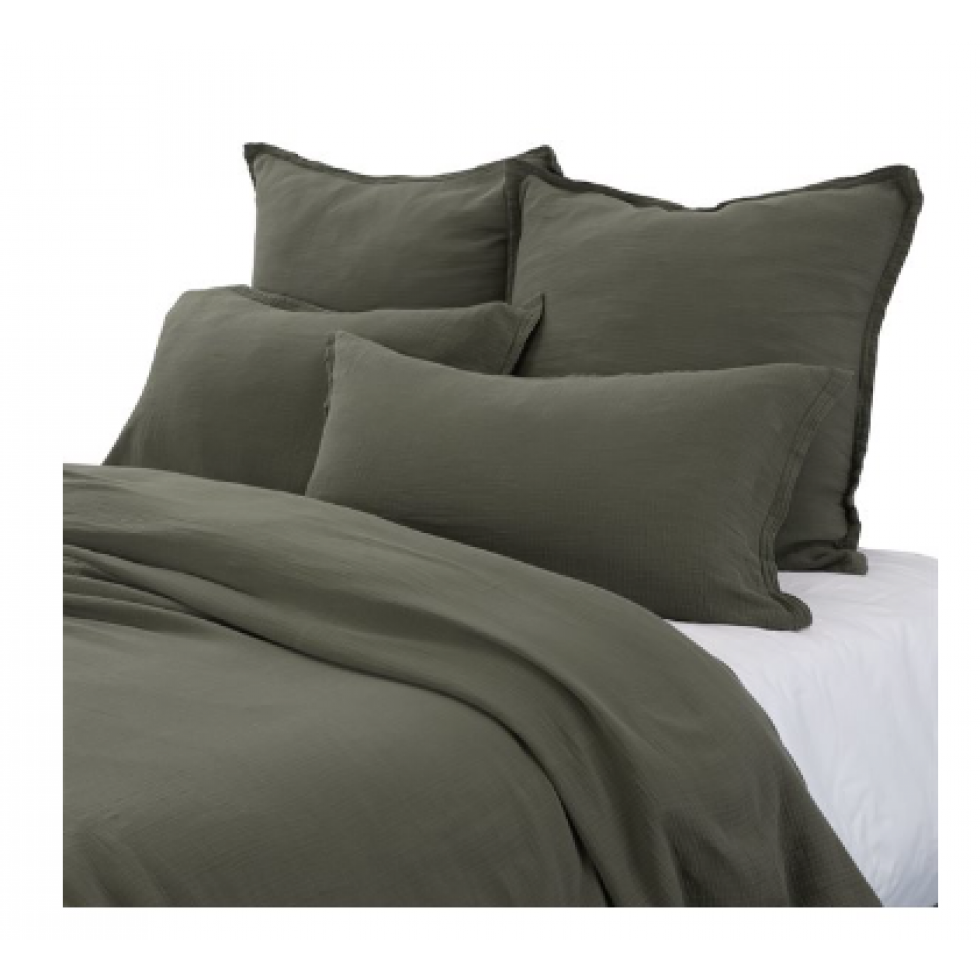 Olive Muslin Duvet Cover