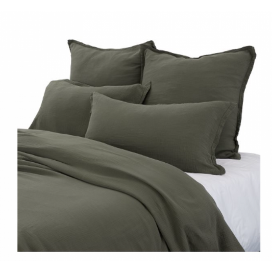 Olive Muslin Duvet Cover