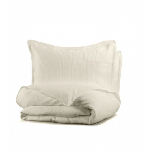 Sophia Oatmeal Ribbed Cotton Duvet Cover