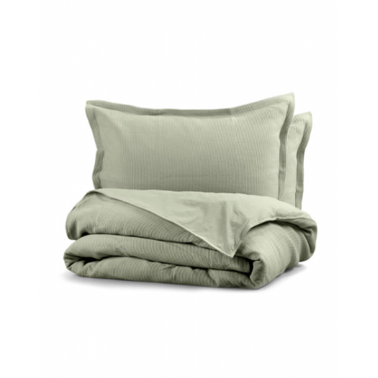 Sophia Sage Ribbed Cotton Duvet Cover