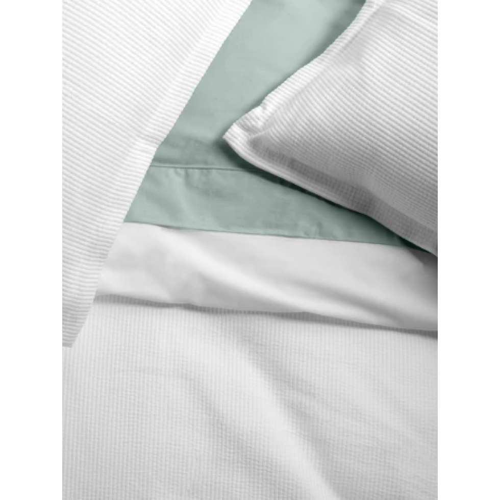 Sophia Snow Ribbed Cotton Duvet Cover