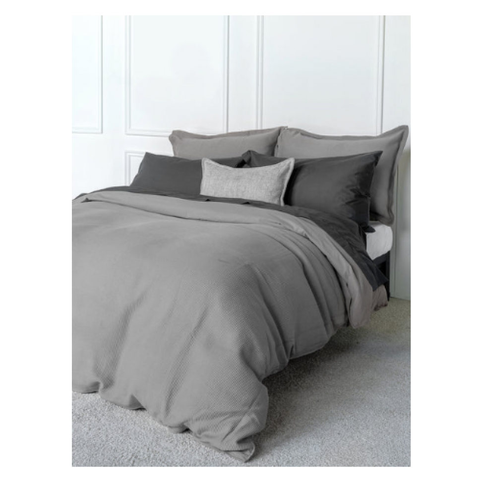Sophia Opal Ribbed Cotton Duvet Cover