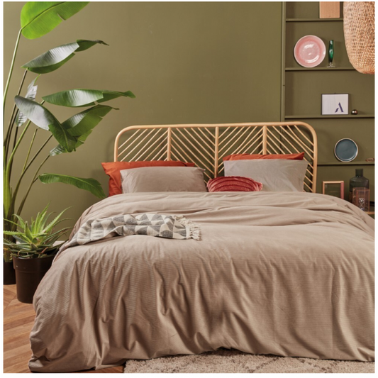 Taupe Coffee Corduroy Duvet Cover
