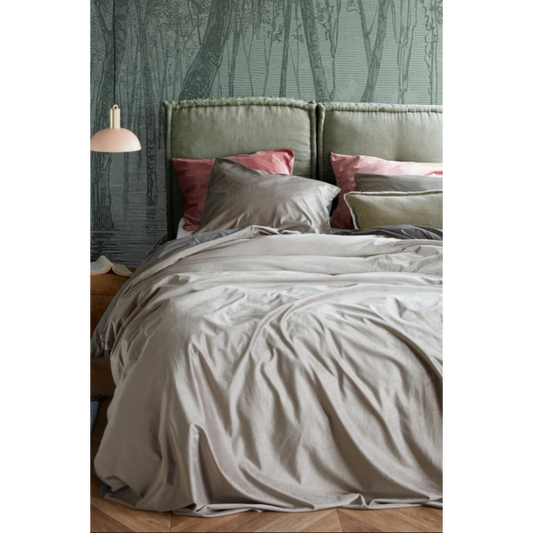 Ultra Soft Elegant Grey Velvet Duvet Cover