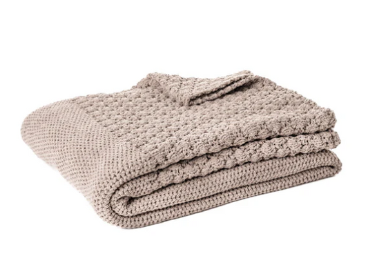 Jeté chenille tressée brun Basket