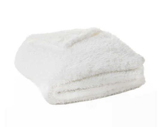 Jeté fausse fourrure blanche Doudou