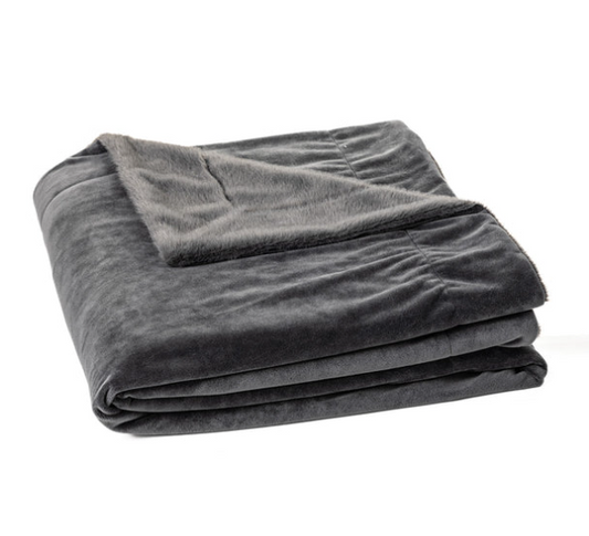 Jeté fausse fourrure charcoal Polux