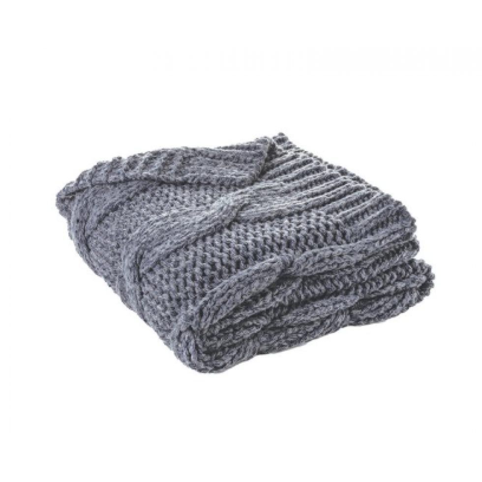 Navy Knit Throw – Cabled Softness and Nordic Comfort