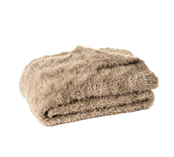Jeté taupe fausse fourrure Beverly