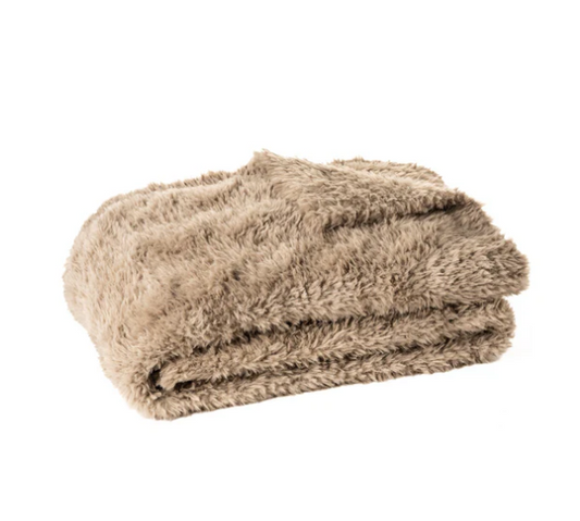 Jeté taupe fausse fourrure Beverly
