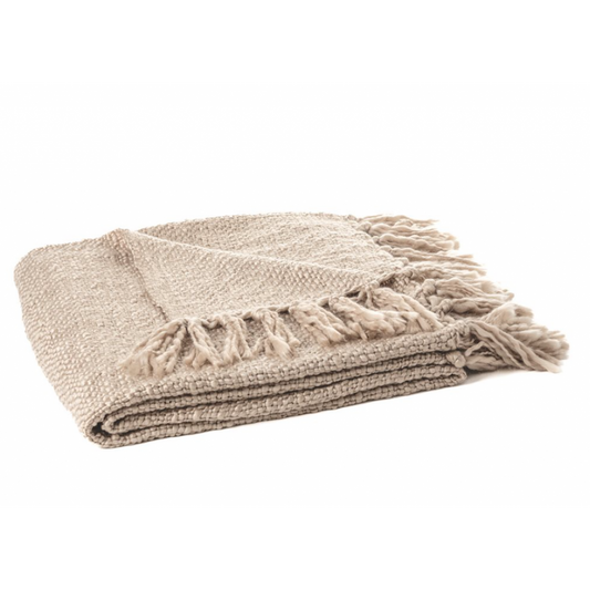 Jeté en tricot naturel - Doux et chaleureux