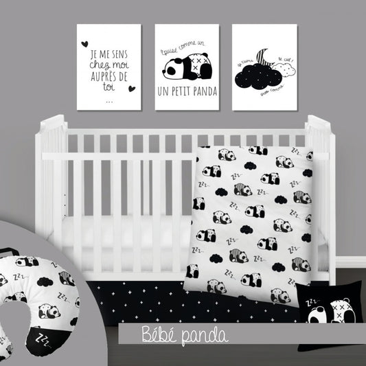 Baby Panda Bedding – Sweet Night in Black &amp; White
