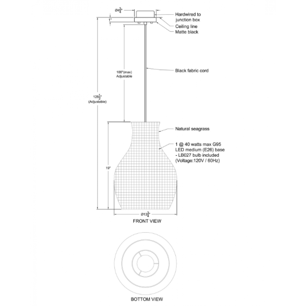 Luminaire Suspendu Nahanni – Tressage Naturel Bohème