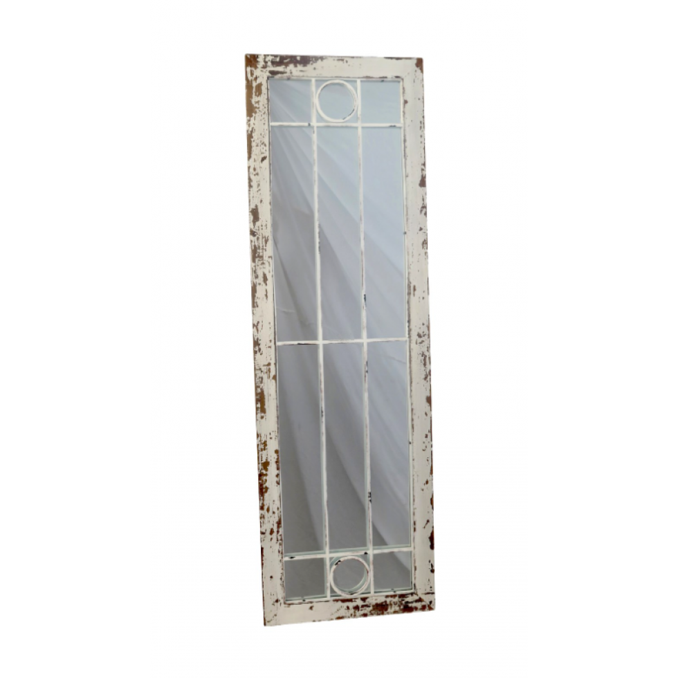 Miroir Antique Cadre Blanchi Vieilli