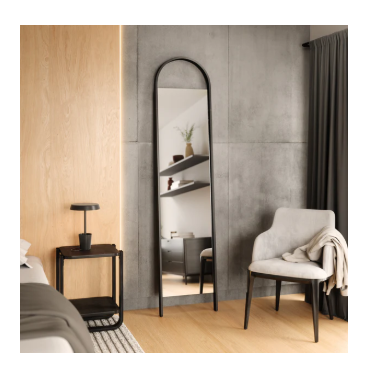 Miroir Incliné Noir Arqué