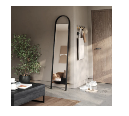 Miroir Incliné Noir Arqué