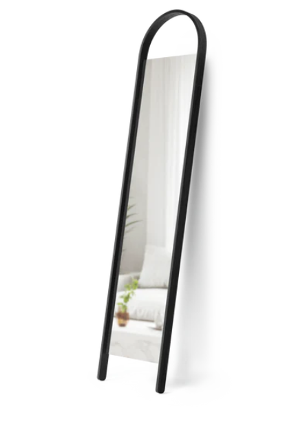 Miroir Incliné Noir Arqué